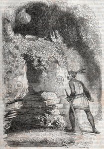 Roland trouve les figures de Médor et Angélique - gravure de 1851 de « Roland furieux » (Orlando furioso) (16ème siècle) par Ludovico Ariosto, dit l