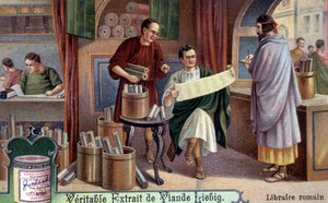 Libraire romain. Chromolithographie, image Liebig - Unknown artist