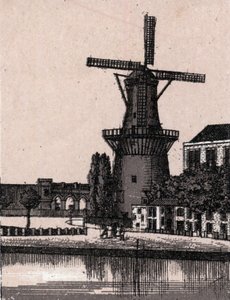Rotterdam, Hollande : Moulin à vent néerlandais dans « Le Monde Illustré 168 vues » sans date (fin XIXe siècle) - Unknown artist