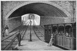 Route du chemin de fer de Lyon à la Croix-Rousse - gravure dans « Journal des voyages » 1884 - Unknown artist