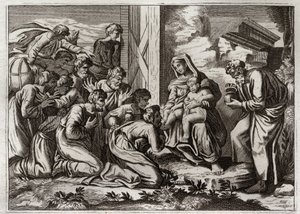 Bible de Royaumont, Nouveau Testament : Adoration des Mages. - Unknown artist