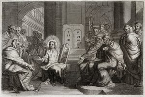 Bible de Royaumont, Nouveau Testament : Jésus dans le Temple parmi les docteurs - Unknown artist