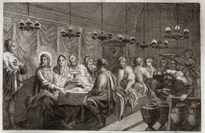 Bible de Royaumont, Nouveau Testament : Les Noces de Cana. Premier miracle de Jésus-Christ qui changea l