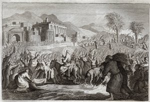 Bible de Royaumont, Nouveau Testament : Triomphe de Jésus-Christ. Entrée de Jésus à Jérusalem. Illustration de 1811. - Unknown artist