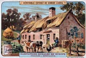Habitat rural de Bretagne - chromo. Liebig, v. 1895 - Unknown artist
