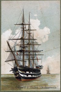 Frégate à voile Le Tourville en 1787. Chromolithographie du 19ème siècle - Unknown artist