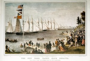 Régate de voiliers au New York Yacht Club en 1844 (impression du 19e siècle) - Unknown artist