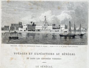 Saint-Louis, capitale des établissements français au Sénégal - dans « Voyage et voyages au Sénégal » dans Tour du Monde, 2e trim. 1861 - Unknown artist