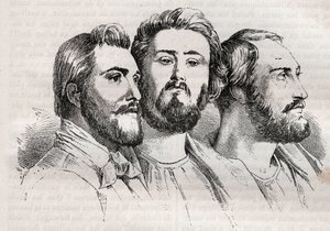 Saint-simonisme - Saint-simoniens - Charles Duveyrier (1803-1866) - Émile Barrault (1799-1869) - Michel Chevalier (1806-1879) - Gravure de 1882 dans « Histoire de dix ans : 1830-1840 » de Louis-Blanc (1811-1882) - Unknown artist