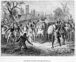 Saint Louis et sa mère sauvés par les Parisiens - dans « Histoire de France populaire » par H. Martin - Unknown artist
