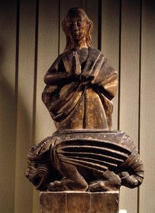 Sainte Marguerite victorieuse du démon. Sculpture en pierre du 15ème siècle. Musée Vivenel, Compiègne - Unknown artist