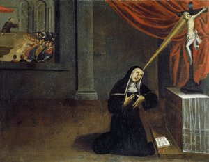 Sainte Rita recevant les stigmates