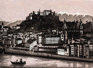 Région du Salzkammergut, Autriche : Salzbourg depuis le Kapuzinergarten. dans « Le Monde Illustré 168 vues » Sans date (fin XIXe siècle) - Unknown artist