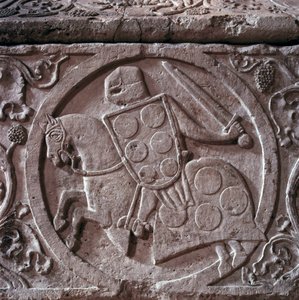 Sarcophage du chevalier de la famille du palais (probablement Hugues du palais), détail du bas-relief - Unknown artist