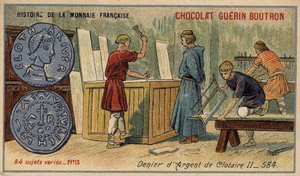 Série Histoire de la Monnaie Française publiée par Chocolat Guérin Boutron. Denier d