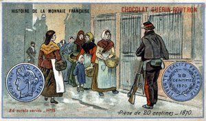 Histoire de la Monnaie Française publiée par Chocolat Guérin Boutron. Pièce de 20 centimes de 1870 - Unknown artist