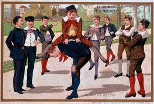 Jeu de saut de moutons, publicité pour le magasin "Le beau jardinier", v. 1895 - Unknown artist