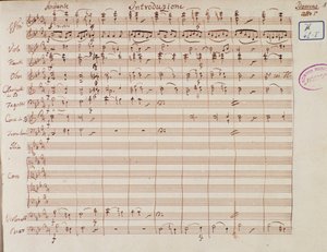 Page de partition pour Idoménée, roi de Crète, opéra de Mozart, version Lichtenthal (1843) - Unknown artist