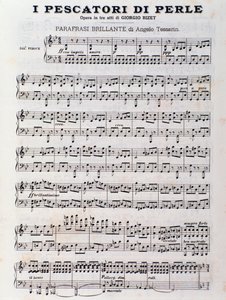 Page de partition pour Les Pêcheurs de perles, opéra de Georges Bizet - Unknown artist