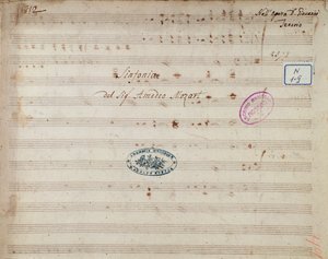 Page de partition de la symphonie de Don Giovanni, opéra de Mozart (1812) - Unknown artist