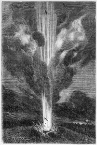 Obus lancés sur la lune - dans « De la Terre à la Lune » de Jules Verne - Unknown artist
