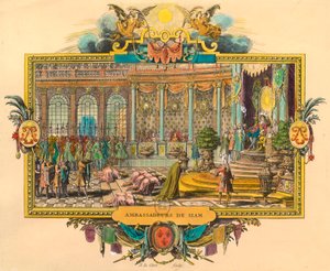 Ambassadeurs siamois à la cour du roi Louis XIV en 1686. Gravure. Collection privée - Unknown artist