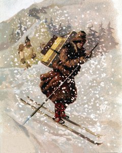 Skieur. Chromo - Unknown artist