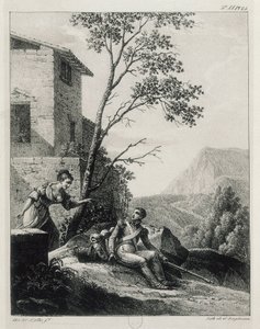 Femme espagnole avertissant un soldat de l
