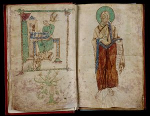 Saint Jean et le Saint-Esprit qui inspire Saint Grégoire : graduale 6B 59 - Unknown