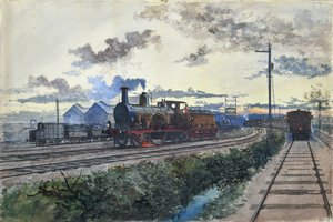 Locomotive à vapeur, vers 1870 - Unknown artist