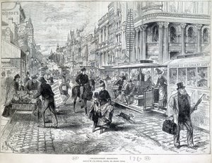 Scènes de rue, Collins Street à Melbourne en 1889