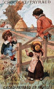 Jeu de balançoire, publicité pour le chocolat Payraud - Unknown artist