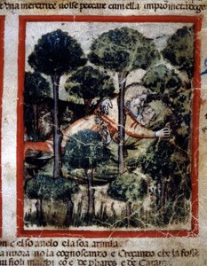 Thamar (Tamar) est possédée par Amnon (Ammon). Miniature tirée du codex 212 (ou padovano codice ou Bible de Padoue) 1390-1400 Rovigo, Accademia dei Concordi - Unknown artist