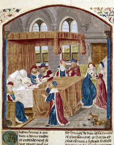 La naissance de Jules César - Miniature extraite des Faits des Romains par Jules César à Domitien, textes de Lucain, Suétone et Salluste - Unknown artist