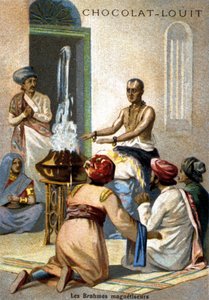 Les magnétiseurs brahmanes. Chromolithographie de la fin du 19ème siècle. - Unknown artist