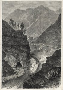 Le chemin de fer du Brenner (Brennero) au Tyrol (Tirolo - Tirol) - Gravure de 1867 - Unknown artist