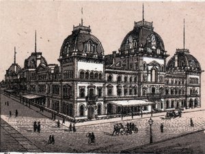 Le dépôt central à New York, USA dans « Le Monde Illustré 168 vues » Non daté (fin XIXe siècle) - Unknown artist