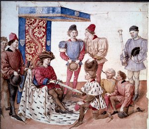 Le Duc de Bretagne présente son épée aux rois d