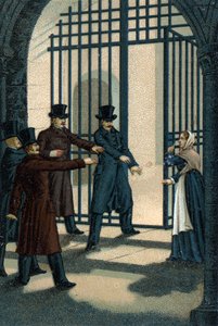 Les quatre sergents (Bories, Pomier, Raoulx et Goudin) de La Rochelle accusés sous la Restauration de vouloir renverser la monarchie et guillotinés en 1822. Leur crime est d