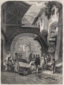 Le Ghetto à Rome au 19ème siècle, gravure - Unknown artist