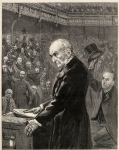 Chambre des Communes, 13 février 1893 : discours de William Ewart Gladstone (gravure) - Unknown Artist