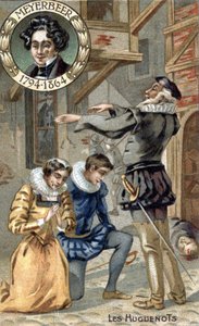 Les Huguenots, par Giacomo Meyerbeer. Chromo de la fin du XIXe siècle - Unknown artist