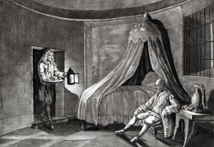 Le masque de fer dans sa prison sur l