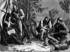 La vie des trappeurs (chasseurs professionnels) au Canada : le camp - Unknown artist