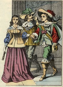 Le marquis de Carabas, la princesse et le roi dans le château. Illustration du conte "Le chat botté" de Charles Perrault. - Unknown artist