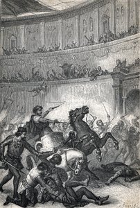 Le Massacre de Thessalonique en 390. Gravure 1884 - Unknown artist