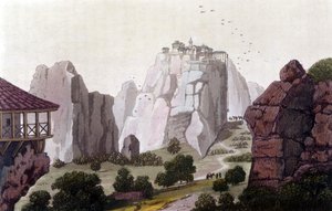 Les Météores en Grèce en 1810. dans "Le costume ancien et moderne" de Jules Ferrario, éd. Milan - Unknown artist