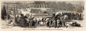 Le Mikado (Empereur du Japon) écuyer de champ à Kioto (ou Kyoto), piste d