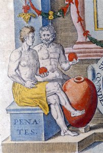 Les Pénates. (dieux domestiques protégeant la ville ou la maison). - Unknown artist