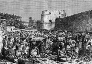 La place du marché à Zanzibar au XIXe siècle dans le « Journal de la jeunesse » de 1888. - Unknown artist